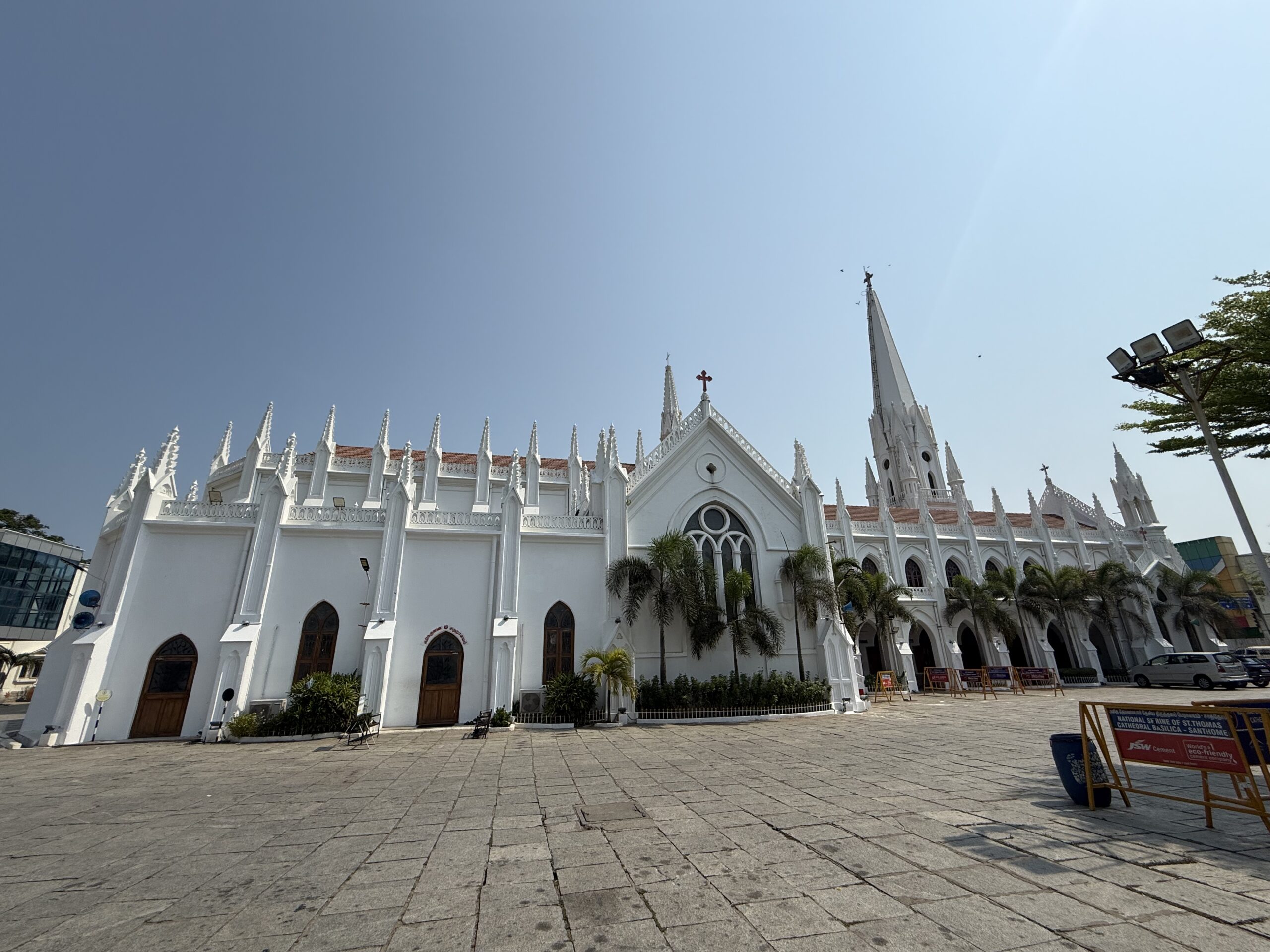 Exterior of Santhome Cathedral Basilica in Chennai