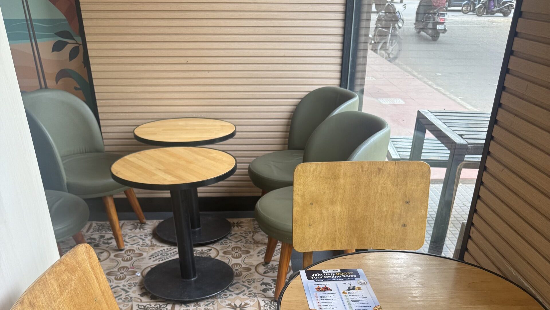 Coffetea Anna Nagar Chennai indoor seating area close to the street