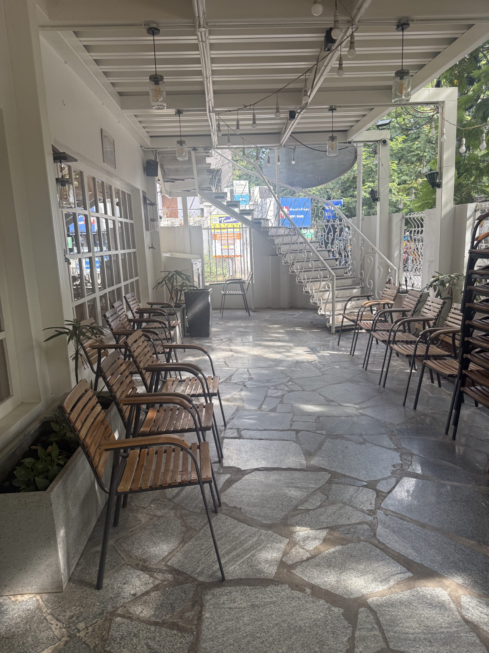 Glen's Bakehouse Anna Nagar Chennai outdoor seating and walkway