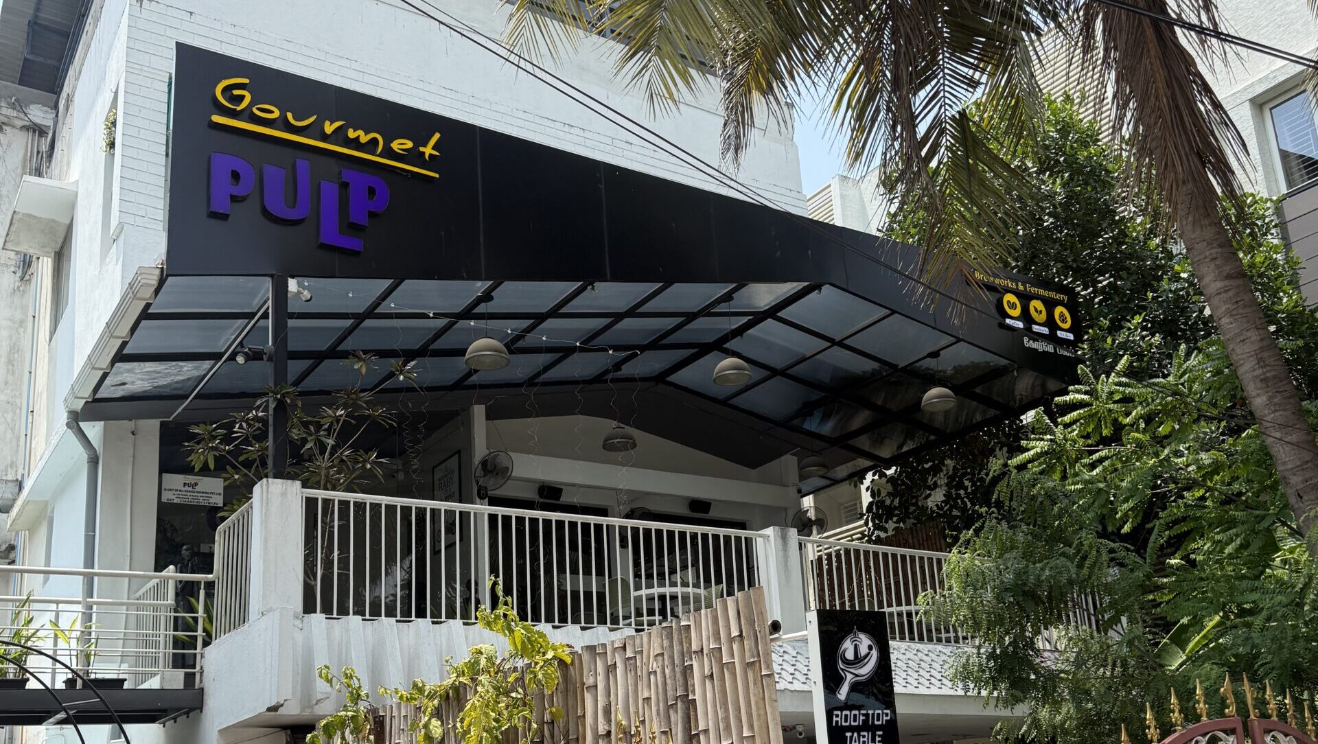 Gourmet Pulp Anna Nagar Chennai cafe entrance