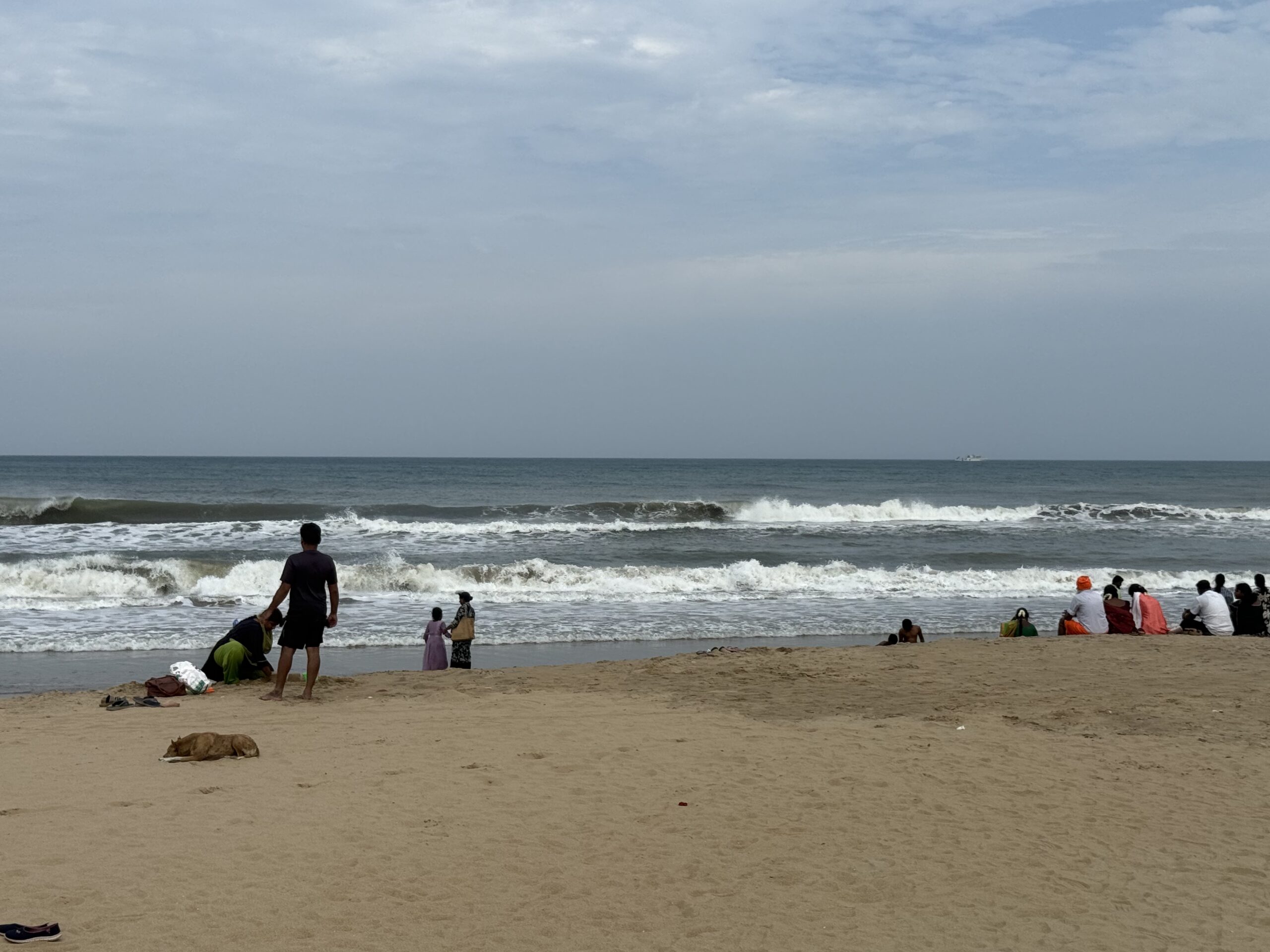 Sea waves at Besant Nagar Beach Chennai