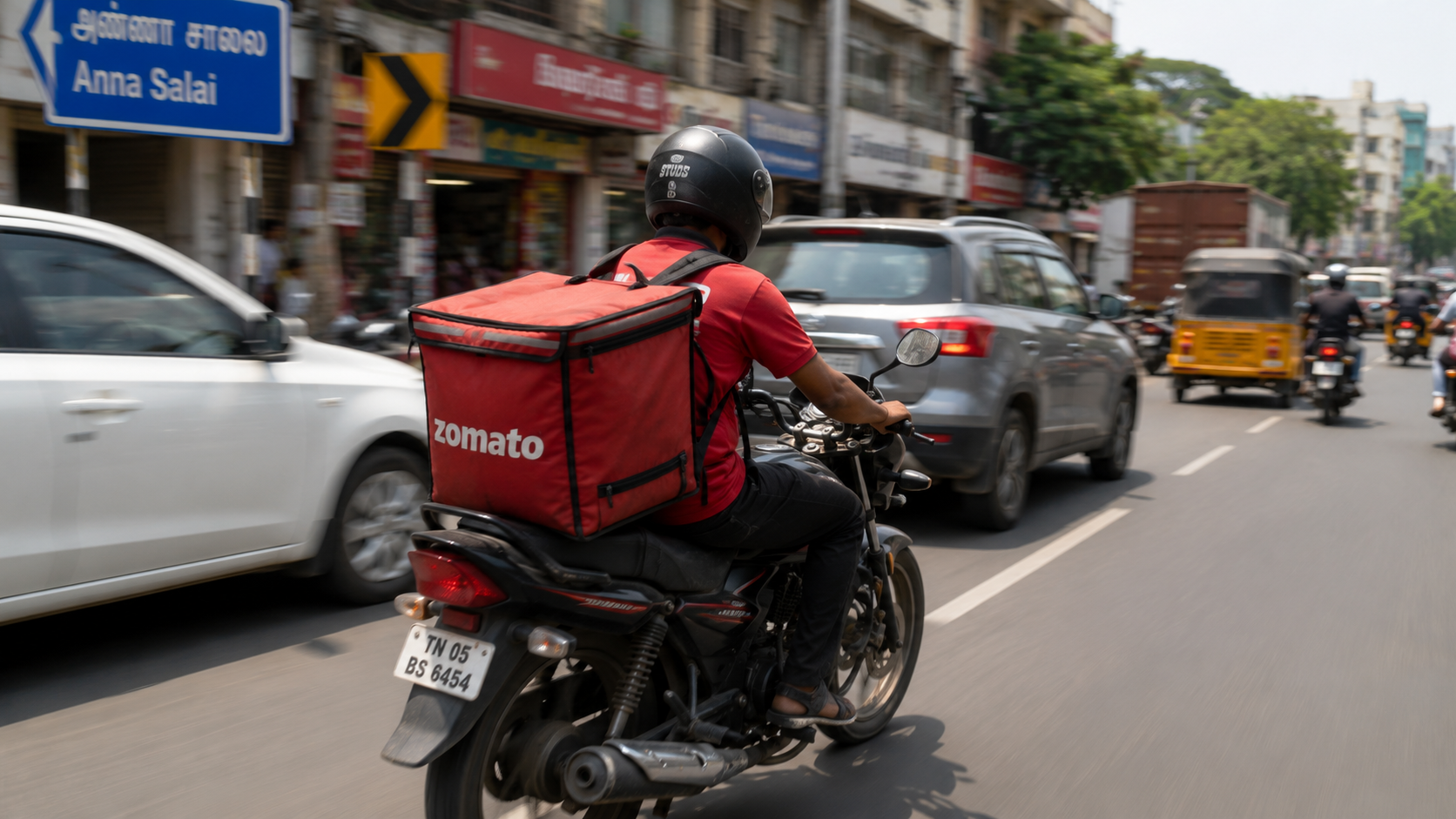 Food delivery rider in Chennai