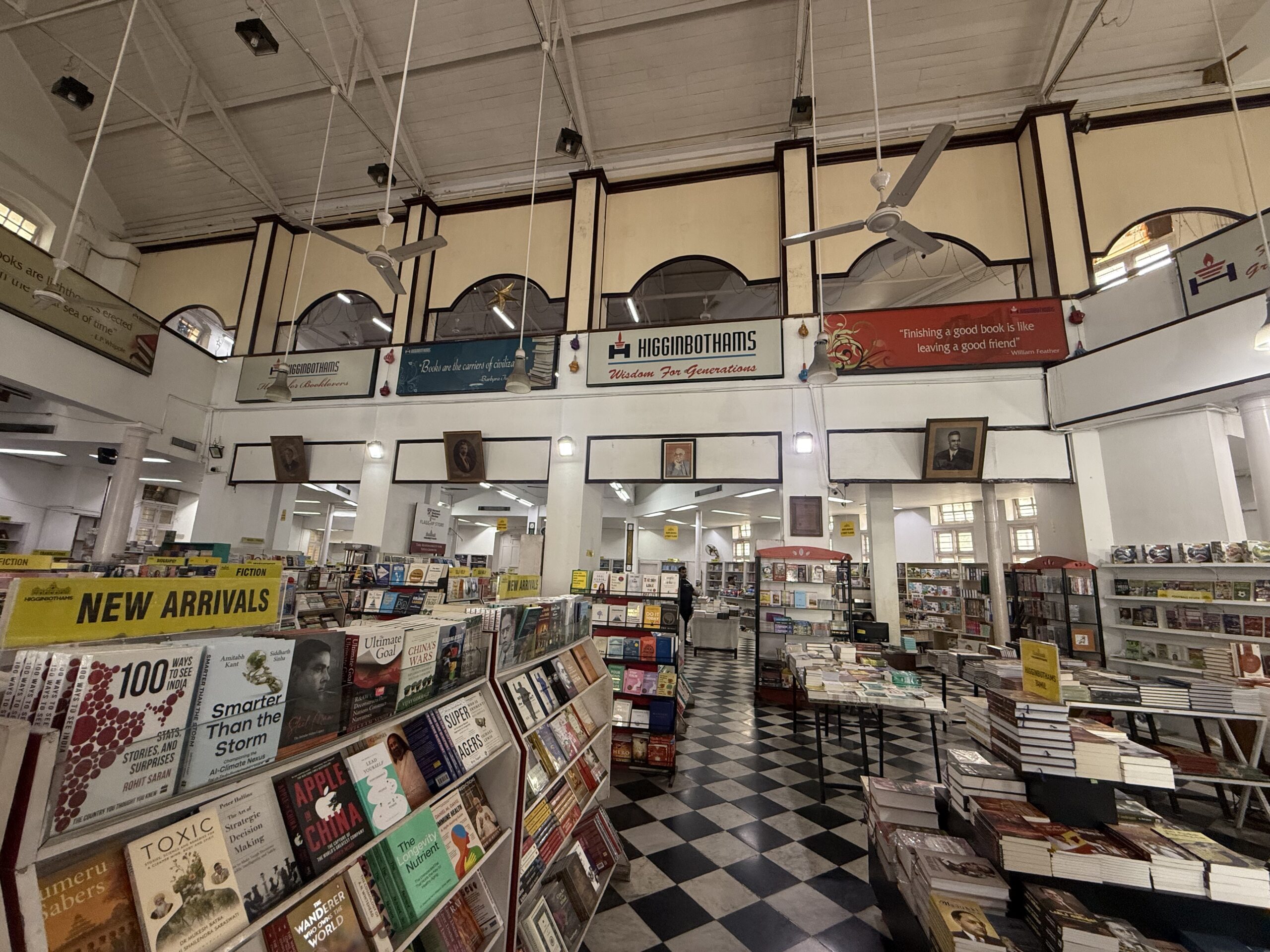 Ground floor book collection inside Higginbothams Mount Road Chennai