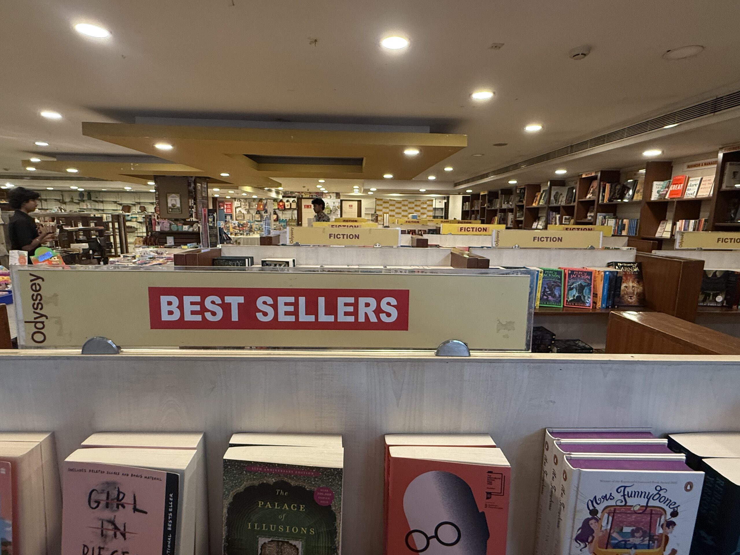 Bestselling books display at Odyssey Bookstore Adyar Chennai