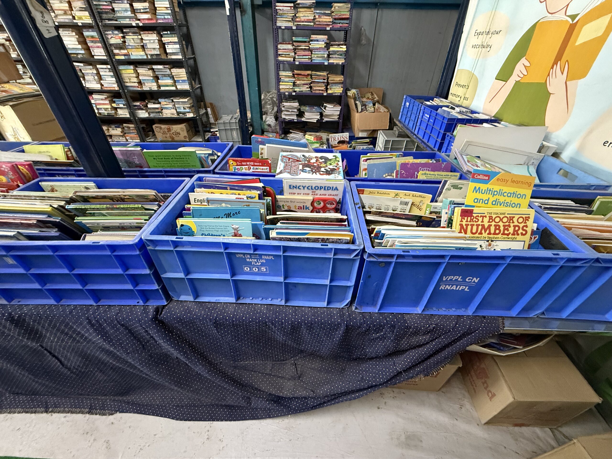 Children's books collection at Used Books Factory Chennai